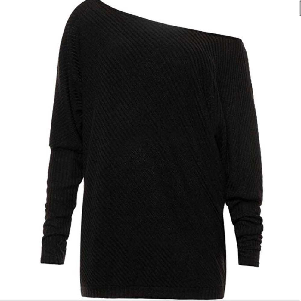 Beautiful women off shoulder loose sweater - Picture 3 of 8